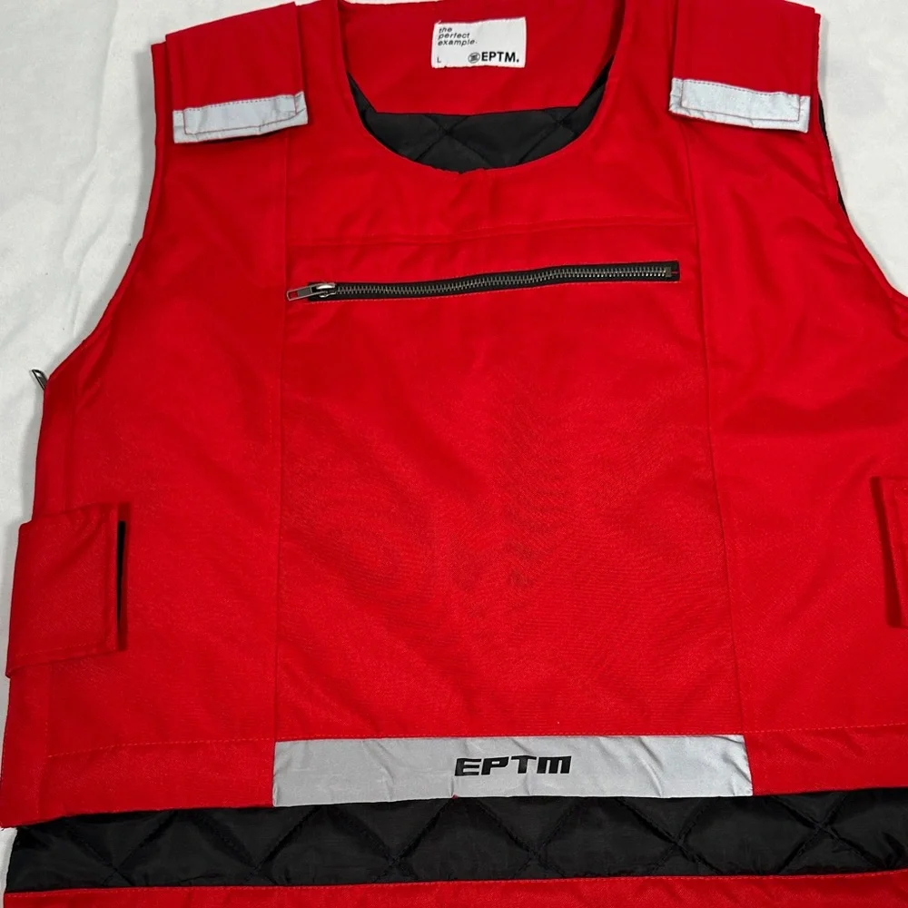 EPTM The Perfect Example Reflective Flow Urban Dance Hiphop Rapper Red Vest Mens